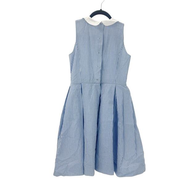 Polo Ralph Lauren Girl's Seersucker Fit-and-Flare Dress Blue/White Girls Size M - Picture 5 of 11